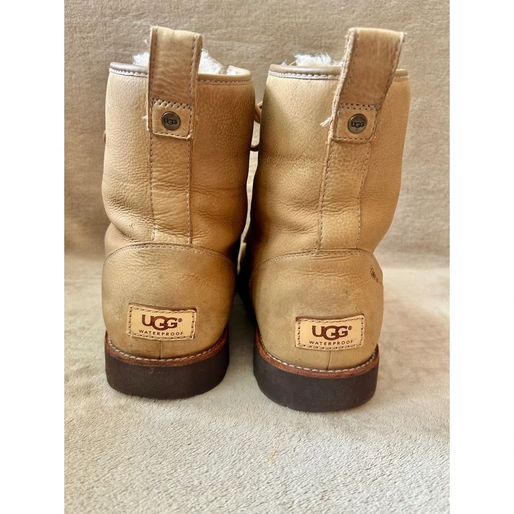 UGG Mens 12 Hannen TL Work Winter Boots Desert Sand Waterproof Sheepskin Lining